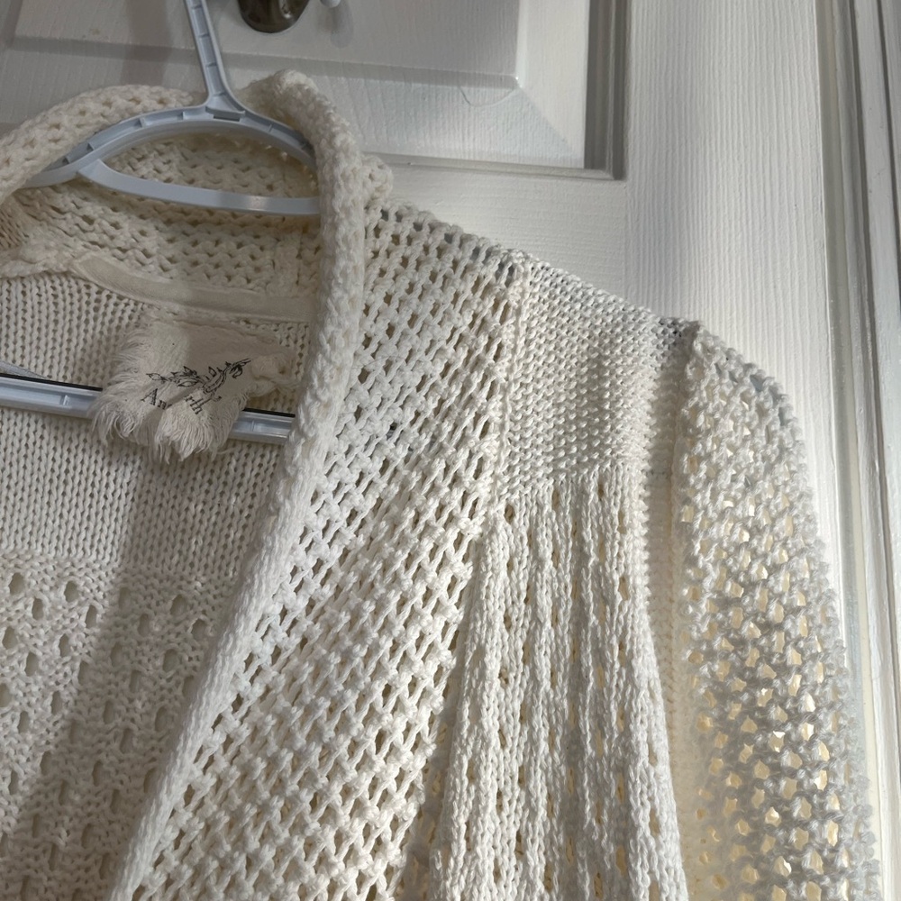Anthropologie Angel of the North Ivory Knit Cardigan XS b7 - Picture 6 of 8